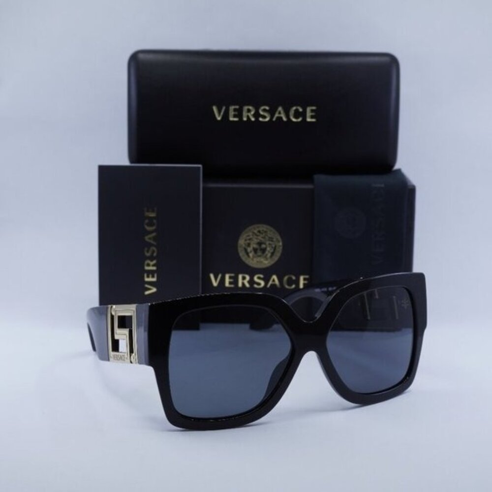 Versace VE4402 GB1/87 Square Sunglasses – Black/Dark Grey